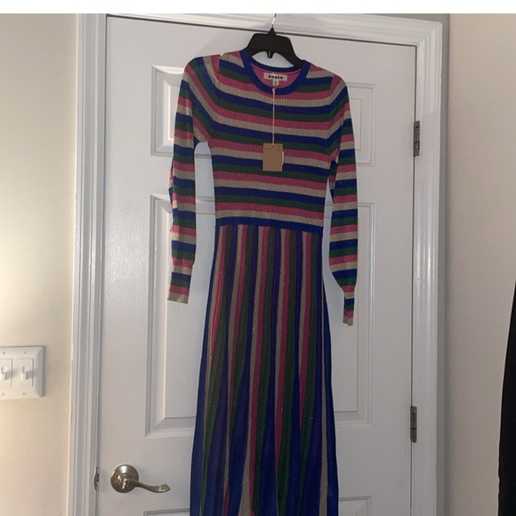 Boden Maxi Gown Striped Long Sleeve - Picture 2 of 10